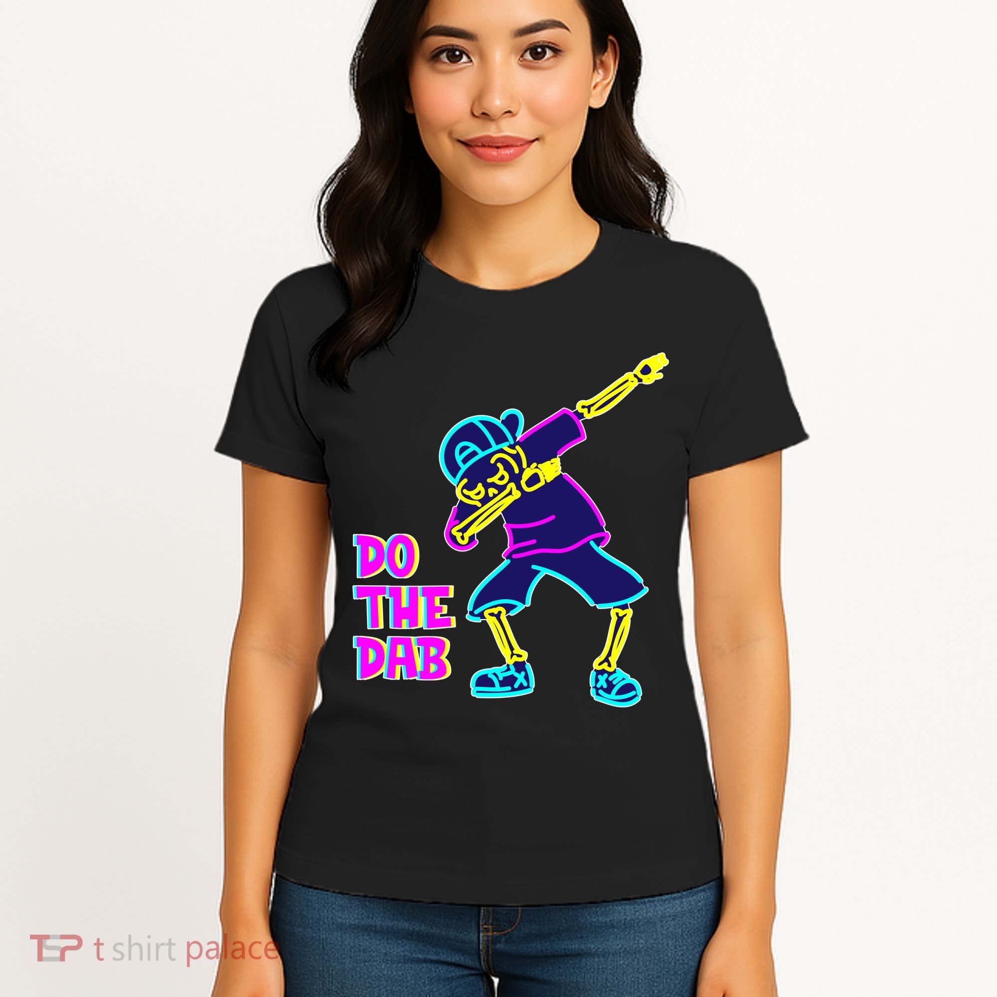 Retro Do the Dab Neon Skeleton Women's T-Shirt