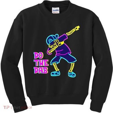 Retro Do the Dab Neon Skeleton Kids Sweatshirt