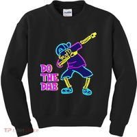 Retro Do the Dab Neon Skeleton Kids Sweatshirt thumb 0