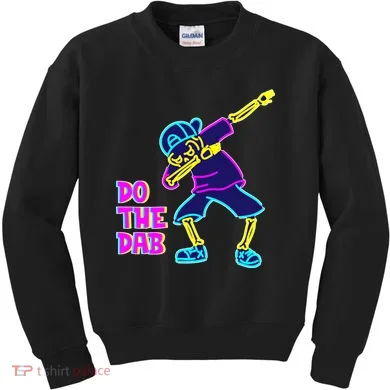 Retro Do the Dab Neon Skeleton Kids Sweatshirt