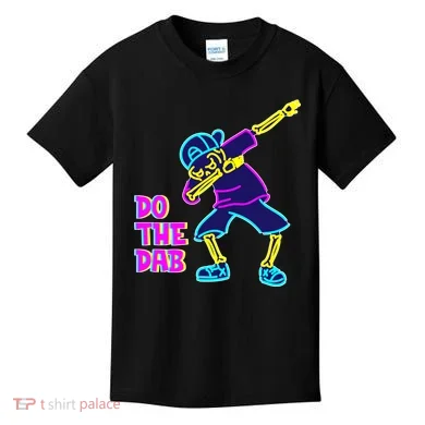Retro Do the Dab Neon Skeleton Kids T-Shirt