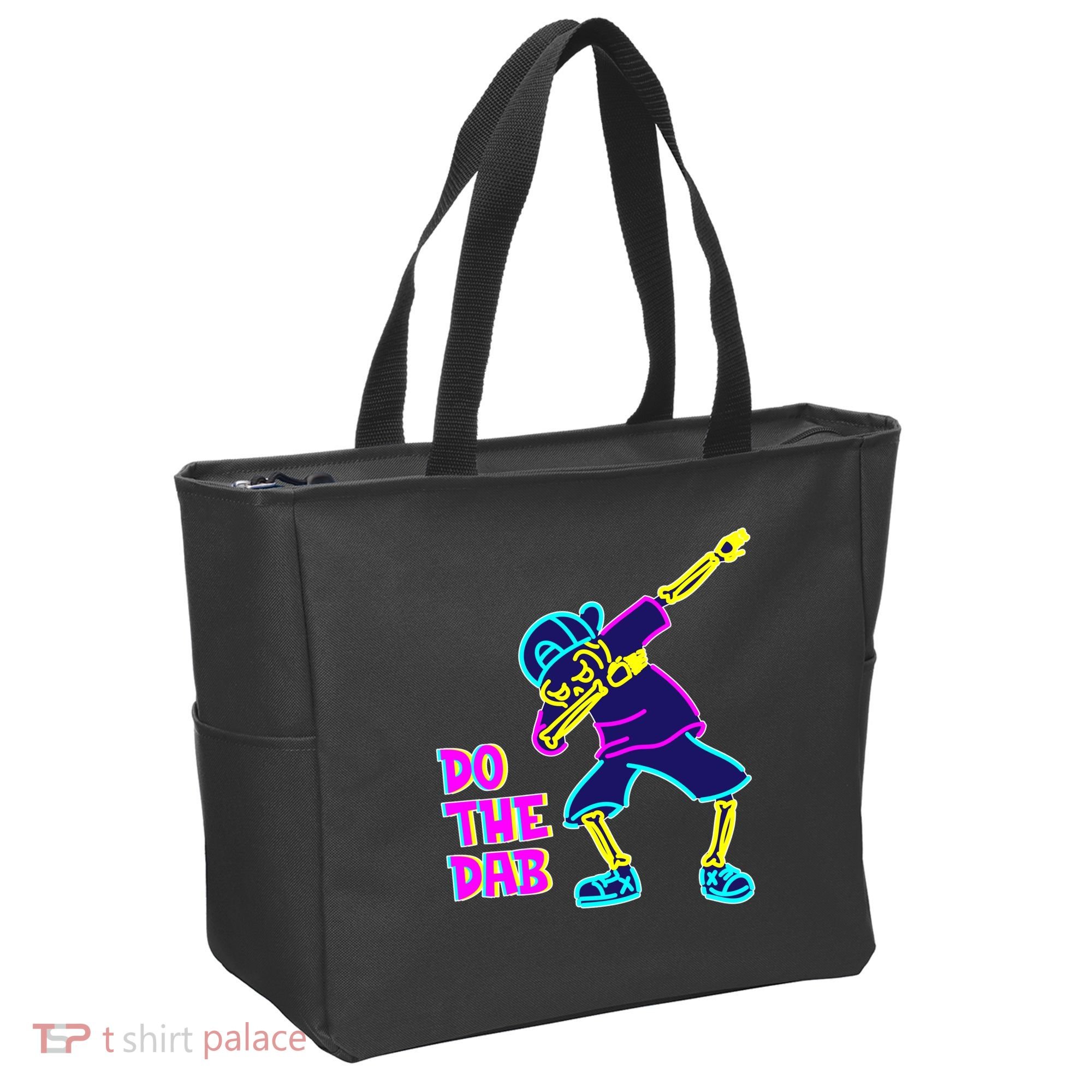 Retro Do the Dab Neon Skeleton Tote Bag