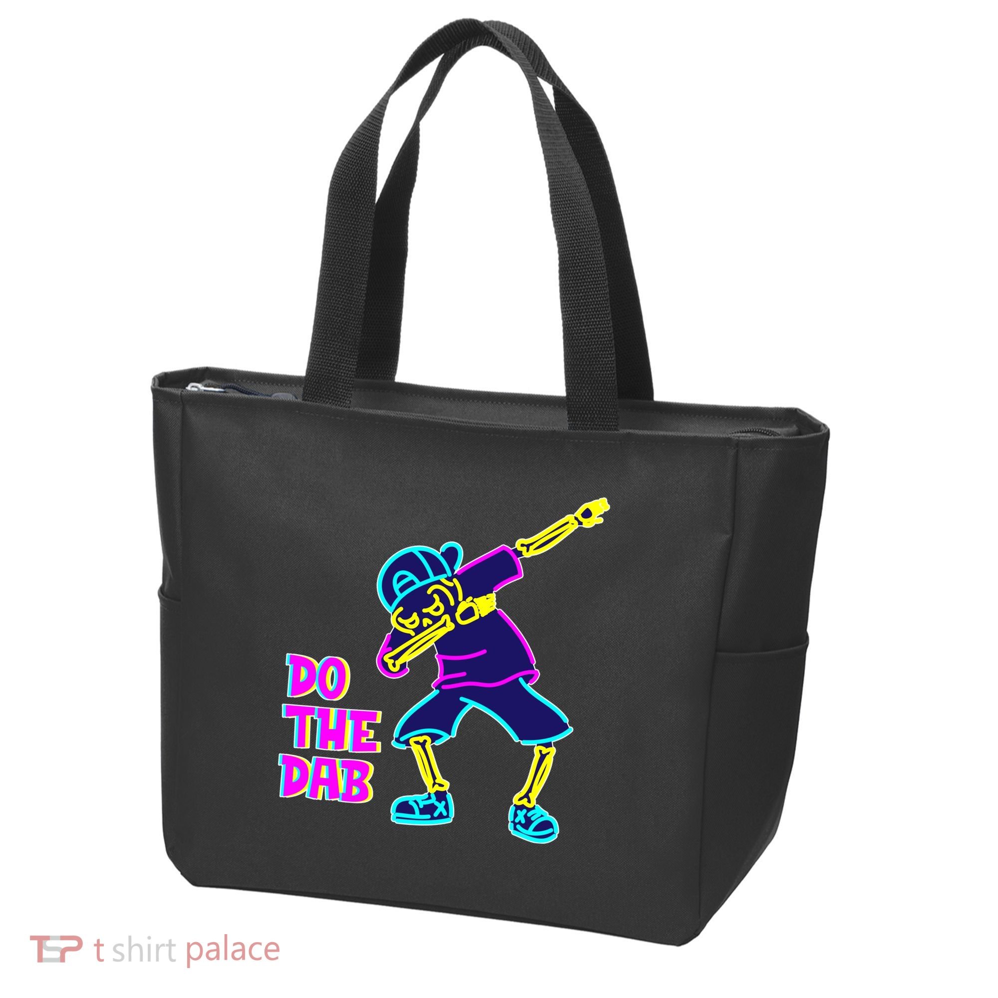Retro Do the Dab Neon Skeleton Tote Bag