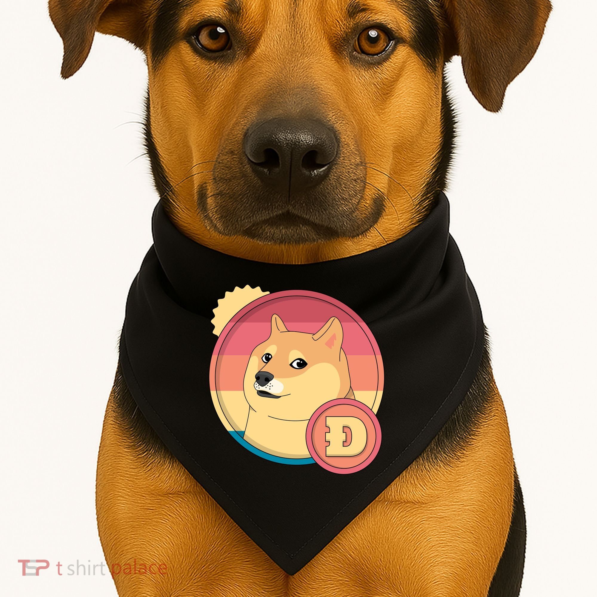 Retro DogeCoin USA-Made Doggie Bandana