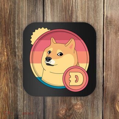 Retro DogeCoin Coaster