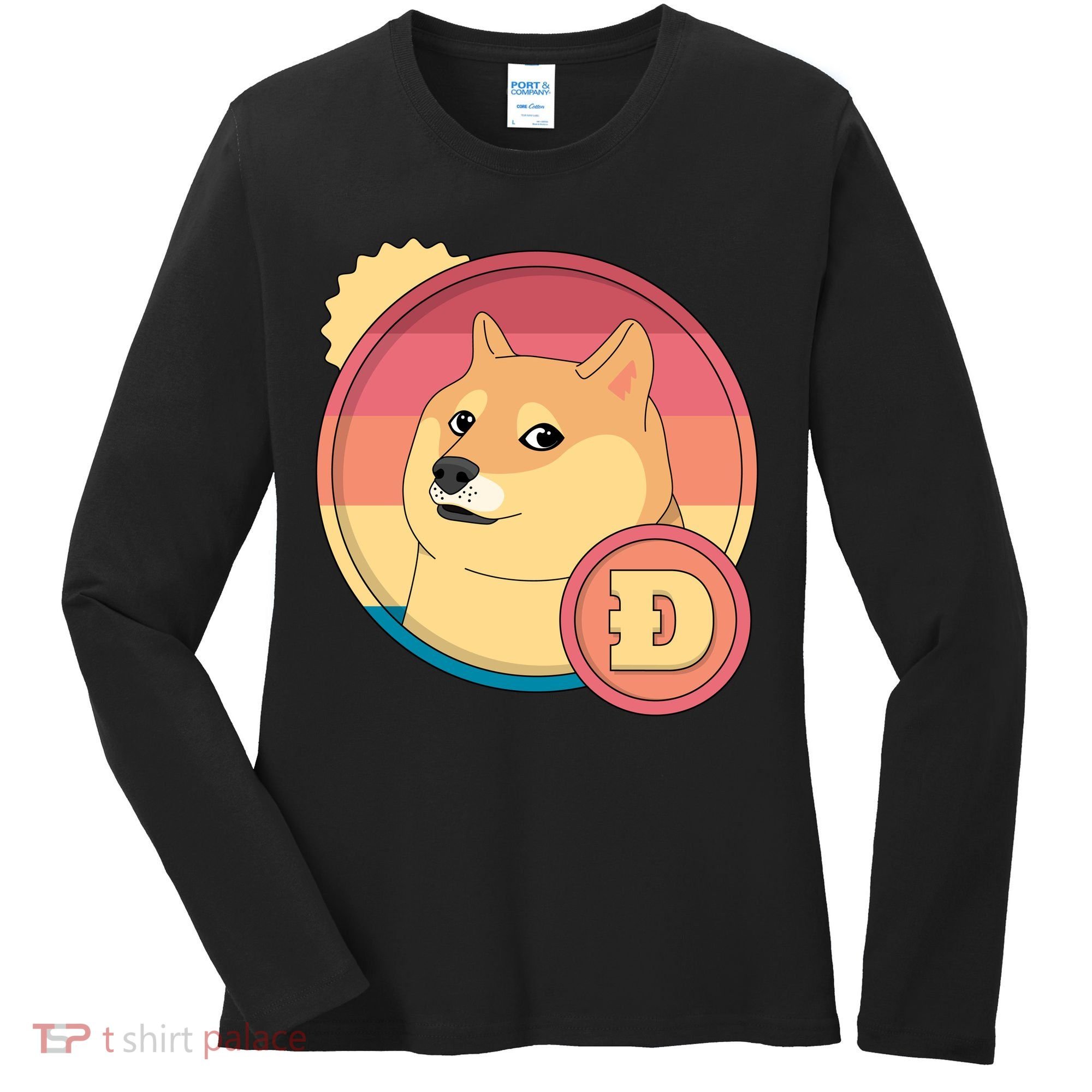Retro DogeCoin Women's Long Sleeve Shirt