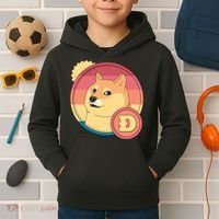 Retro DogeCoin Kids Hoodie thumb 2