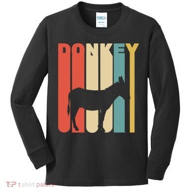 Retro Donkey Logo Kids Long Sleeve Shirt