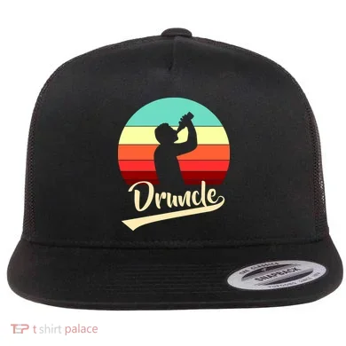 Retro Druncle Logo Flat Bill Trucker Hat