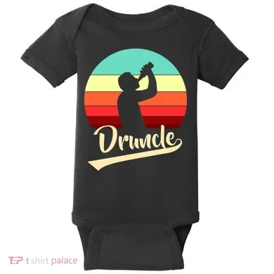 Retro Druncle Logo Baby Bodysuit