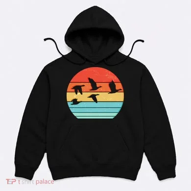 Retro Duck Hunting Sunset Hoodie