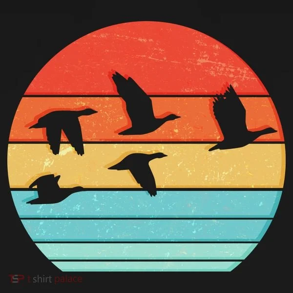 Retro Duck Hunting Sunset Bucket Hat