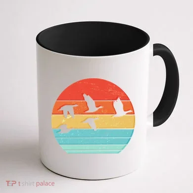 Retro Duck Hunting Sunset Coffee Mug back
