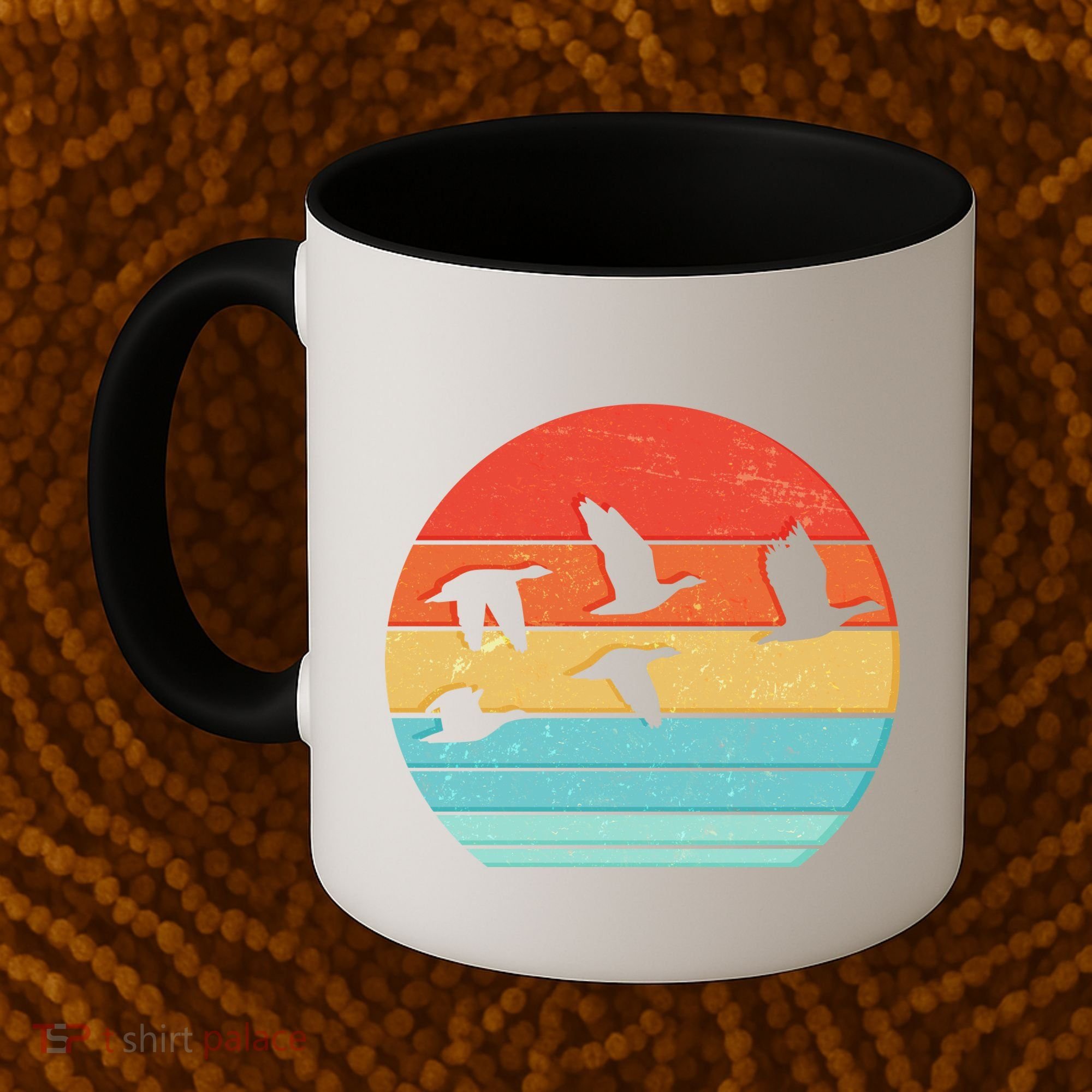 Retro Duck Hunting Sunset Coffee Mug