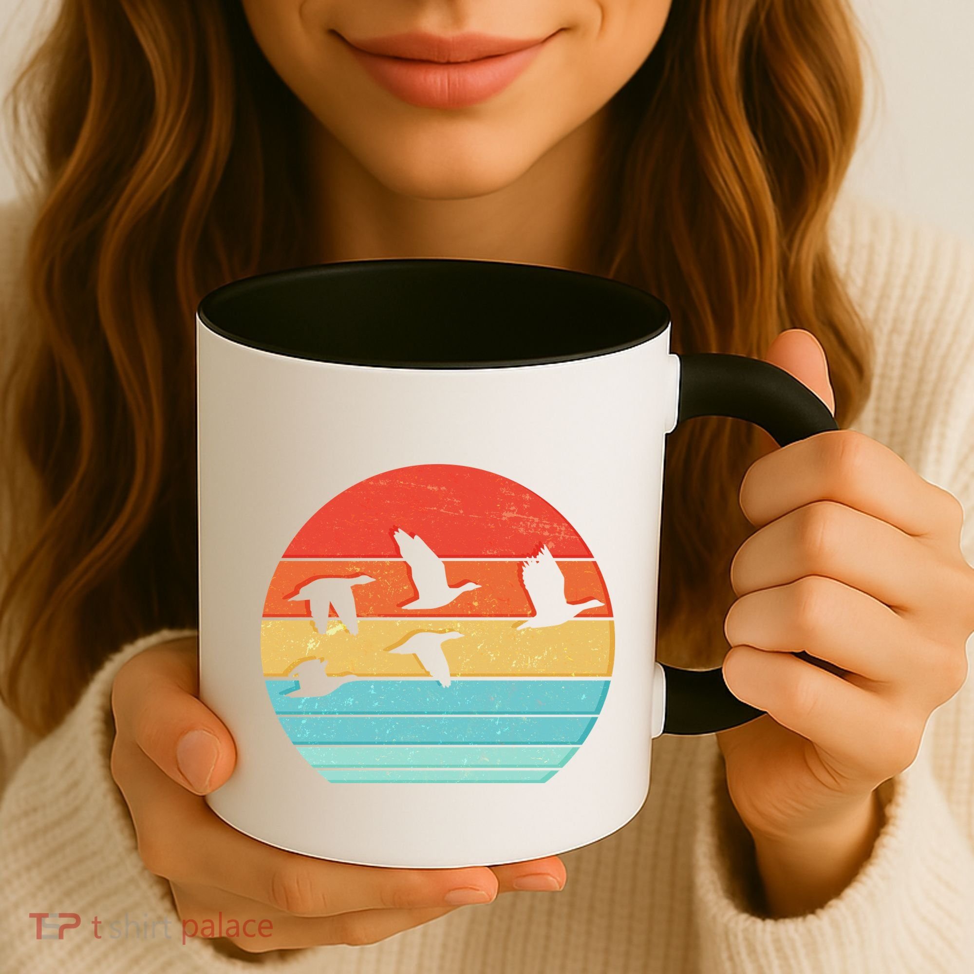 Retro Duck Hunting Sunset Coffee Mug