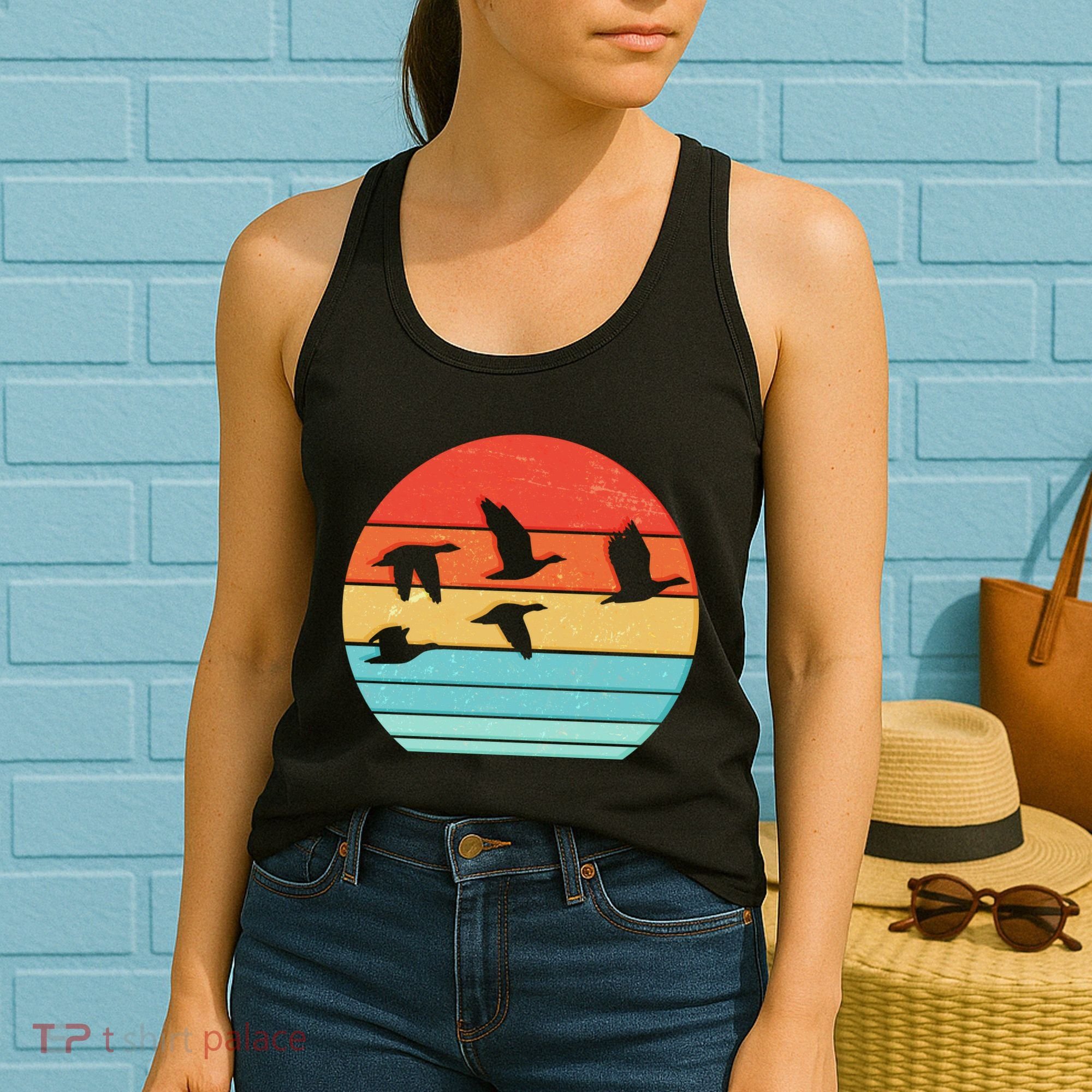 Retro Duck Hunting Sunset Women's Tank Top