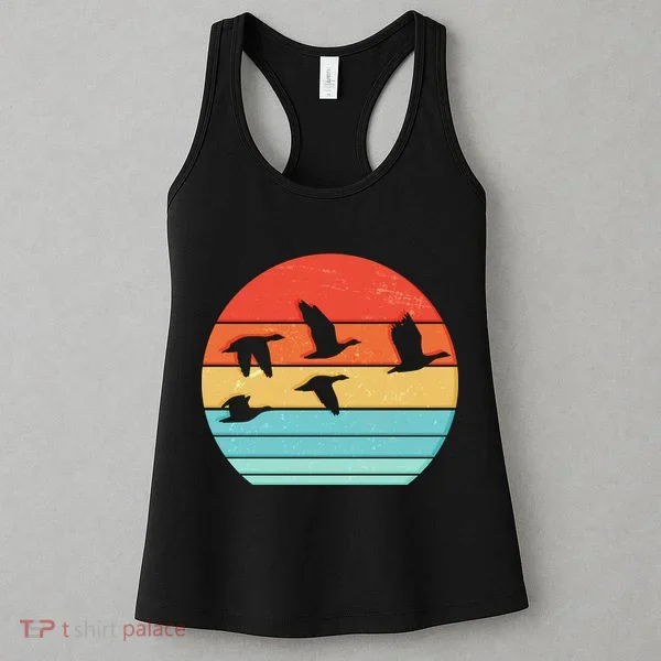 Retro Duck Hunting Sunset Women's Tank Top