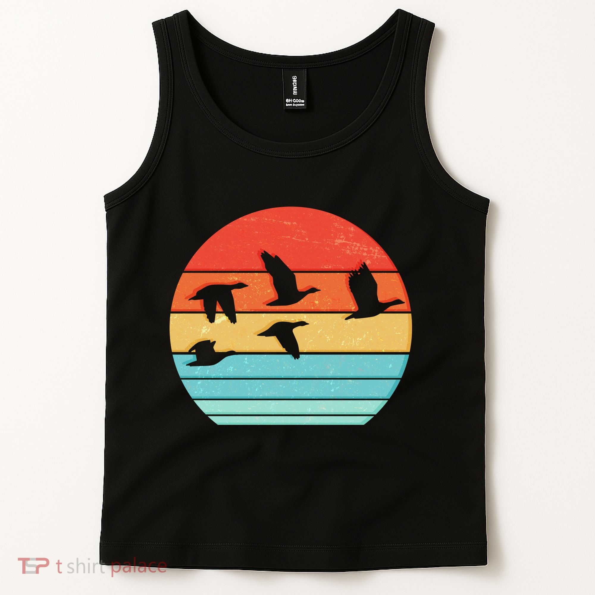Retro Duck Hunting Sunset Tank Top