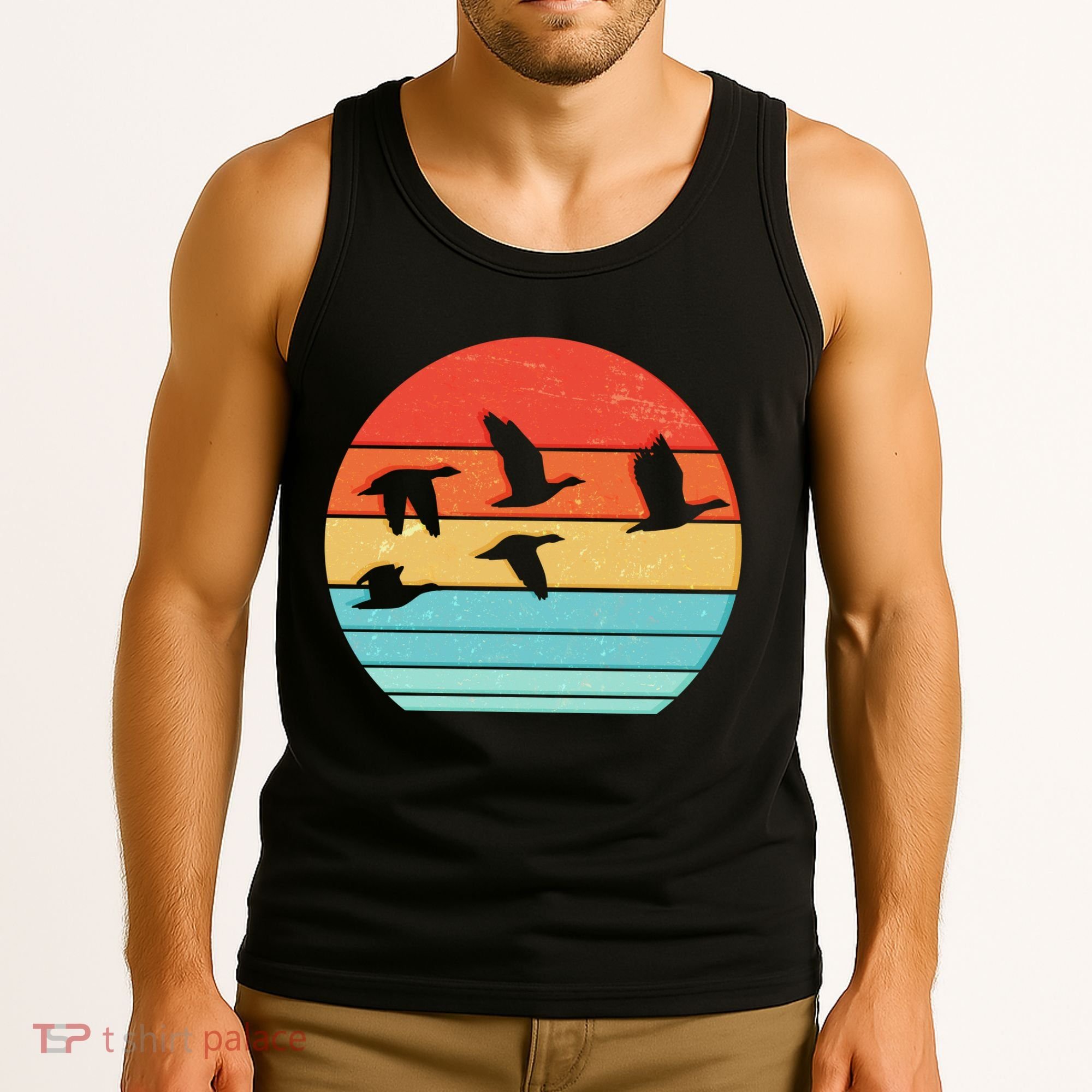Retro Duck Hunting Sunset Tank Top