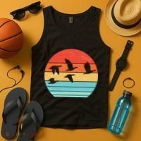 Retro Duck Hunting Sunset Tank Top thumb 4
