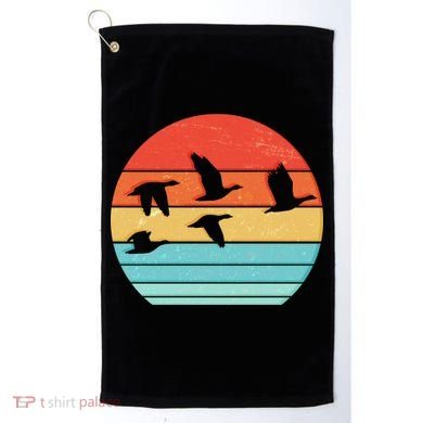 Retro Duck Hunting Sunset Golf Towel