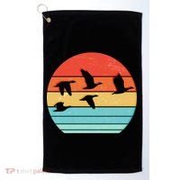 Retro Duck Hunting Sunset Golf Towel thumb 0