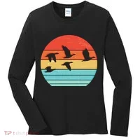 Retro Duck Hunting Sunset Women's Long Sleeve Shirt thumb 0