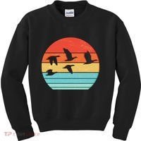 Retro Duck Hunting Sunset Kids Sweatshirt thumb 0