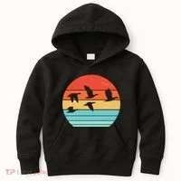 Retro Duck Hunting Sunset Kids Hoodie thumb 0