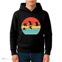 Retro Duck Hunting Sunset Kids Hoodie thumb 4