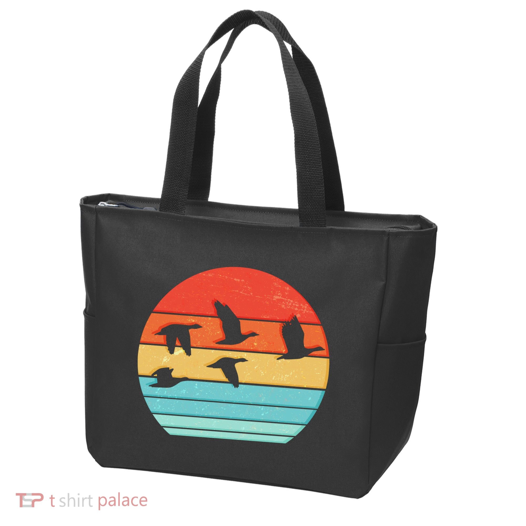 Retro Duck Hunting Sunset Tote Bag