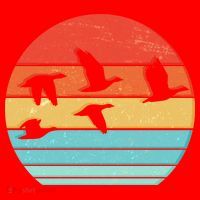 Retro Duck Hunting Sunset Santa Hat thumb 1