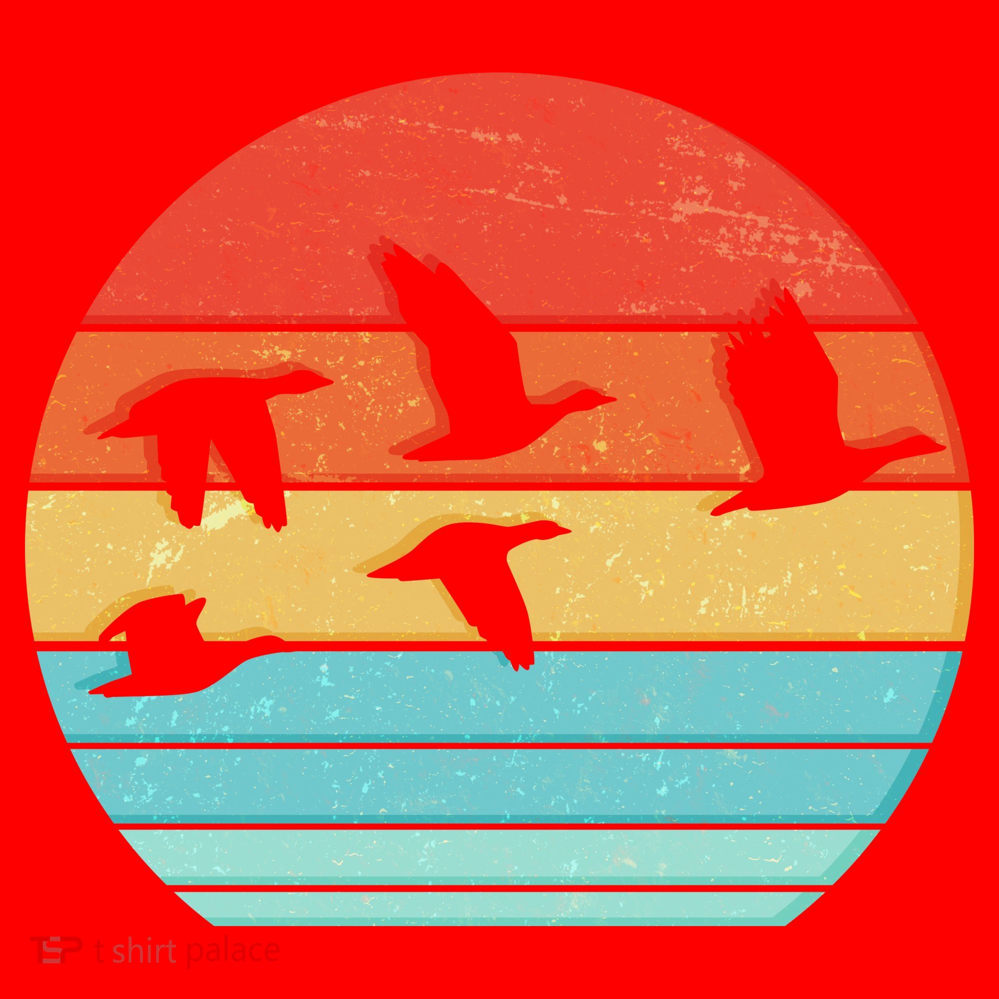 Retro Duck Hunting Sunset Santa Hat