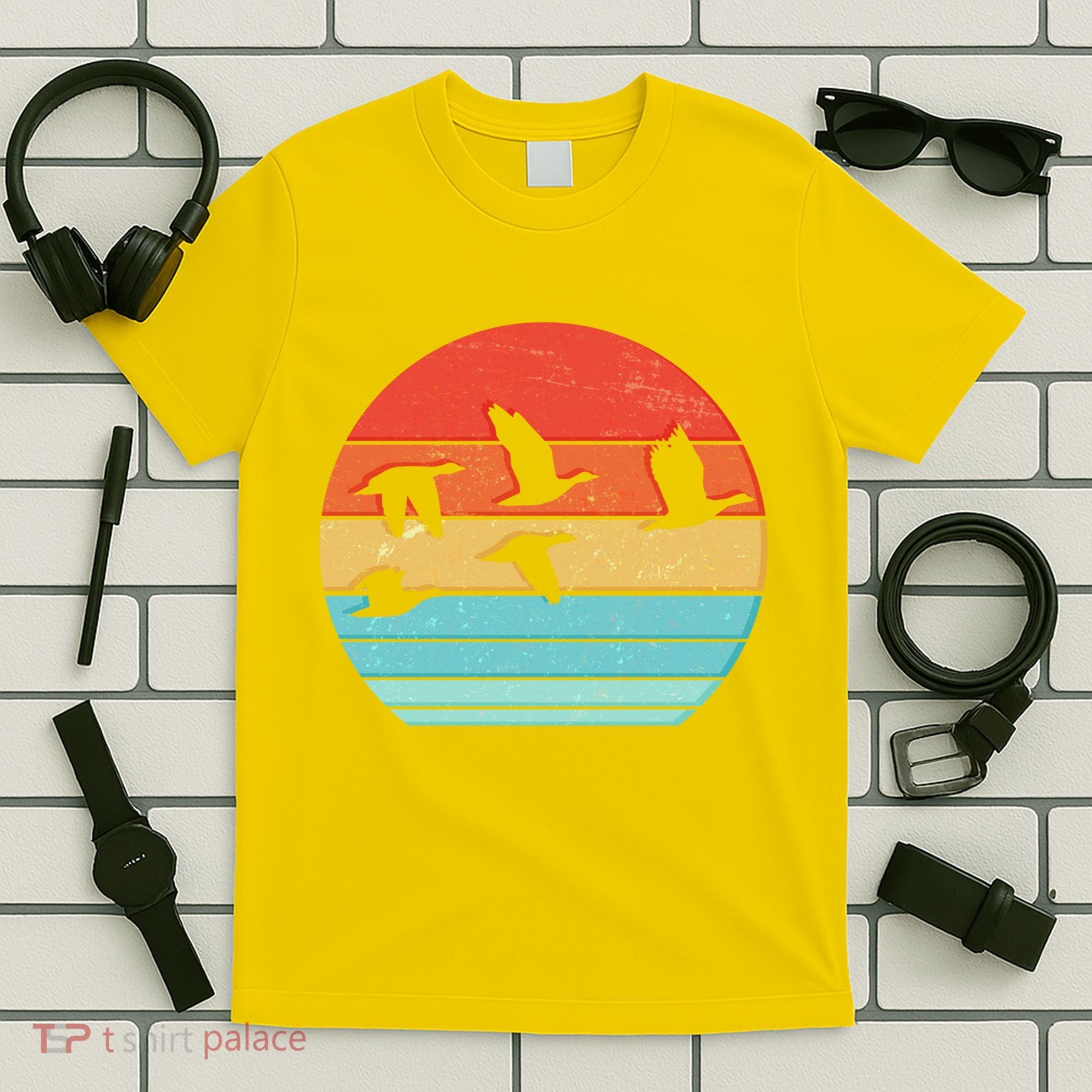 Retro Duck Hunting Sunset T-Shirt