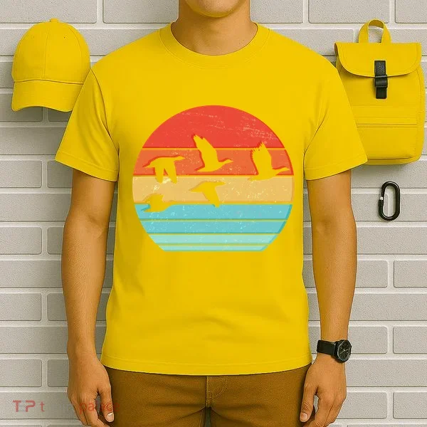 Retro Duck Hunting Sunset T-Shirt