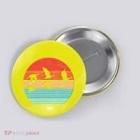 Retro Duck Hunting Sunset Button thumb 0