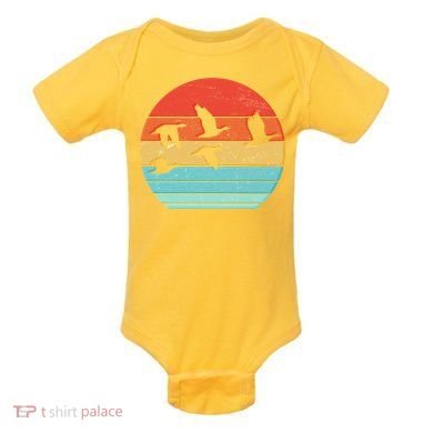 Retro Duck Hunting Sunset Baby Bodysuit
