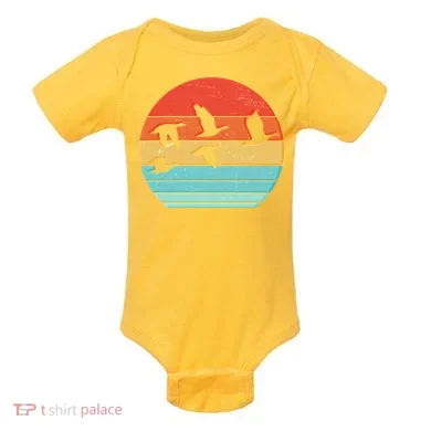 Retro Duck Hunting Sunset Baby Bodysuit