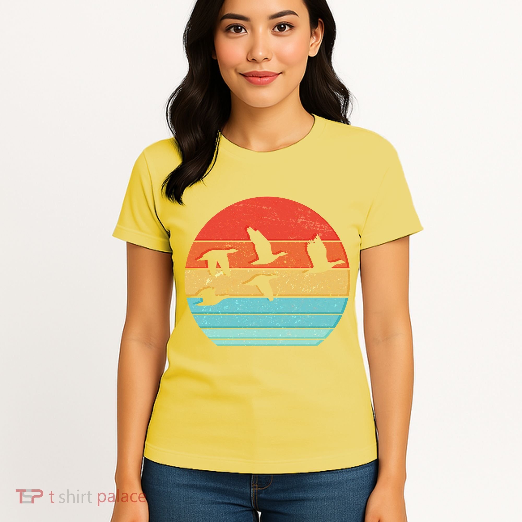 Retro Duck Hunting Sunset Women's T-Shirt