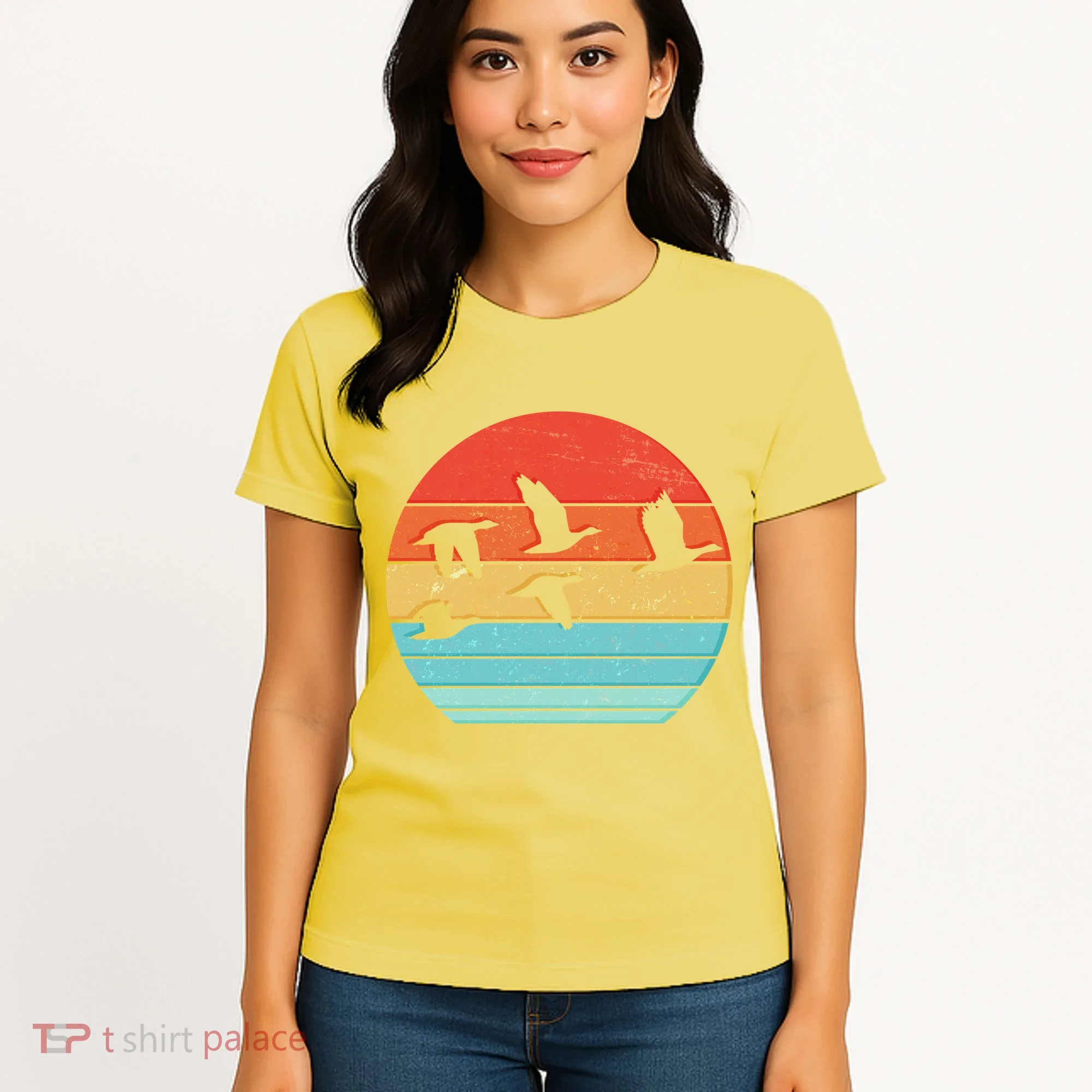 Retro Duck Hunting Sunset Women's T-Shirt