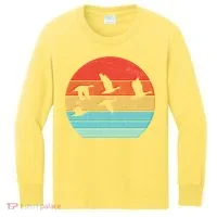 Retro Duck Hunting Sunset Kids Long Sleeve Shirt thumb 0