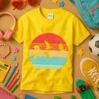Retro Duck Hunting Sunset Kids T-Shirt thumb 3