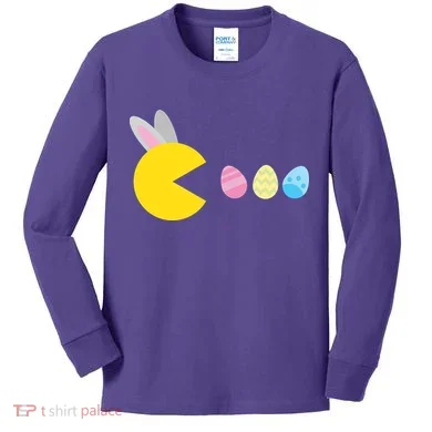 Retro Easter Egg Hunt Game Kids Long Sleeve Shirt