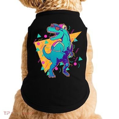 Retro Eighties Nineties Back to School TRex Dinosaur Doggie Tank
