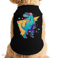 Retro Eighties Nineties Back to School TRex Dinosaur Doggie Tank thumb 0