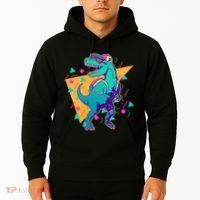 Retro Eighties Nineties Back to School TRex Dinosaur Hoodie thumb 2