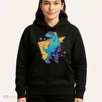 Retro Eighties Nineties Back to School TRex Dinosaur Hoodie thumb 5