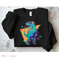 Retro Eighties Nineties Back to School TRex Dinosaur Sweatshirt thumb 2