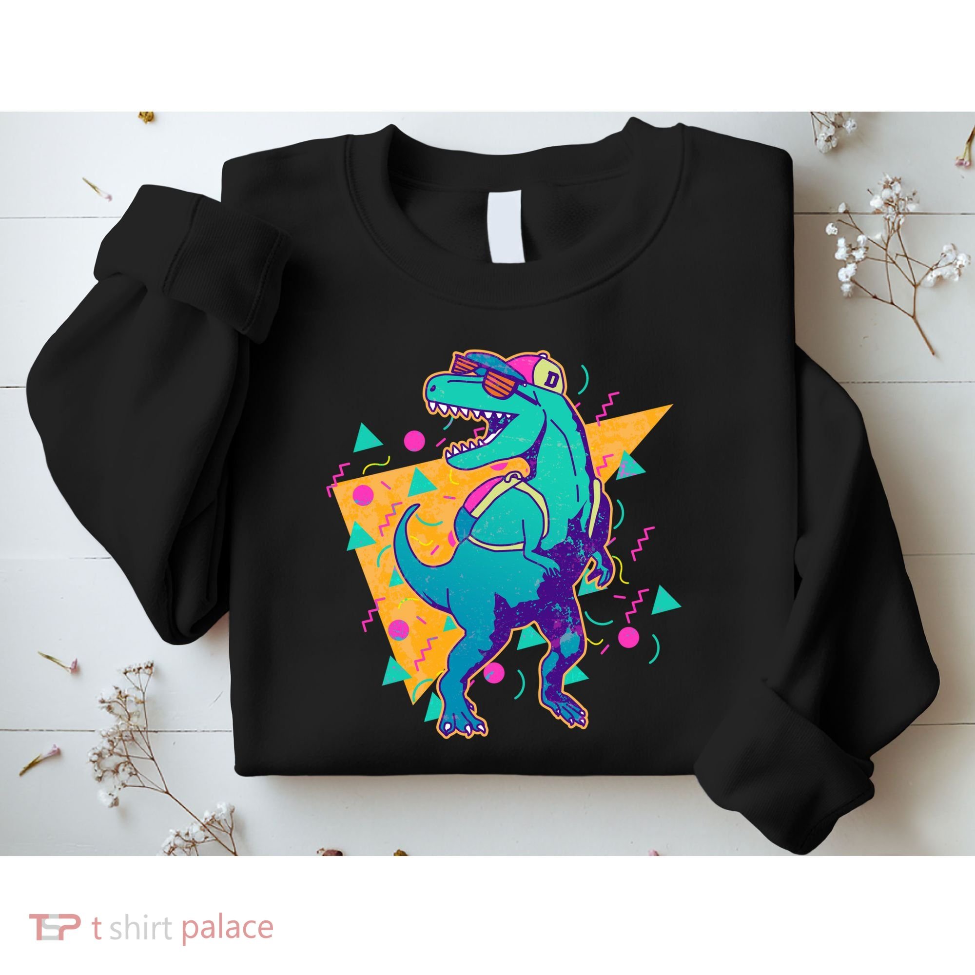 Retro Eighties Nineties Back to School TRex Dinosaur Sweatshirt