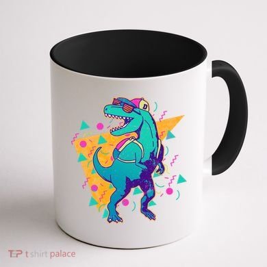 Retro Eighties Nineties Back to School TRex Dinosaur Coffee Mug back